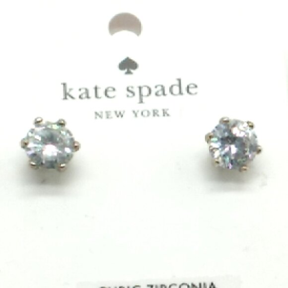 Kate Spade RISE AND SHINE Brilliant Cut CZ Prong Stud Earrings - Picture 3 of 16